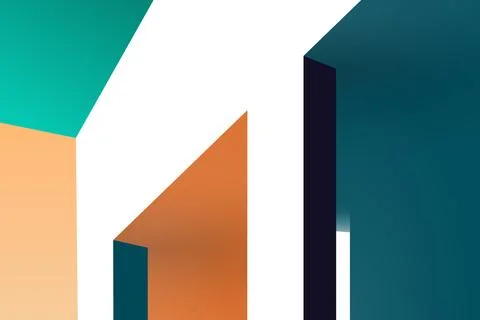 Minimalist white building background. Ilustración de archivo