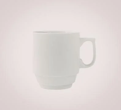 Minimalist white ceramic coffee mug with handle Photos