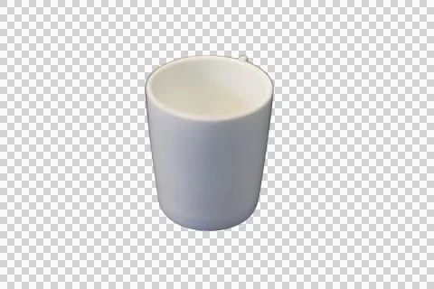 Minimalist white ceramic mug with a simple handle Stock Photos
