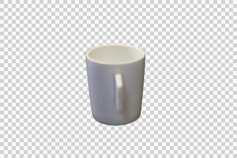 Minimalist white ceramic mug with a simple handle Stock Photos