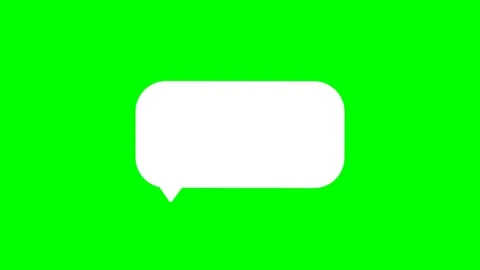 Minimalist White Chat Bubble Graphic on Green Screen Stock Footage 348191443