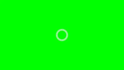 Minimalist white circle outline drawn on a vibrant solid green background Stock Footage 341838972