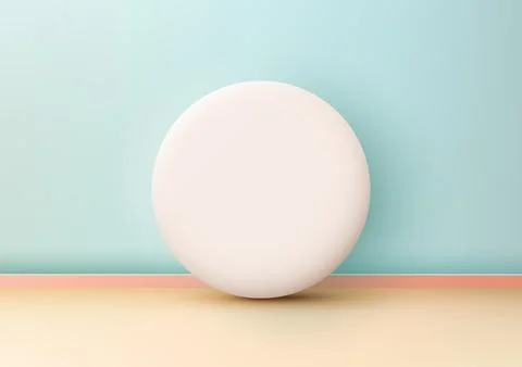 Minimalist White Circle Platform on Warm Pastel Gradient Floor Against Soft.. Stock Illustration