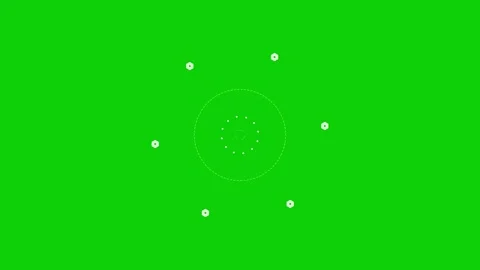 Minimalist White Circle Ring Accent HUD on Green Screen Stock Footage 344033378