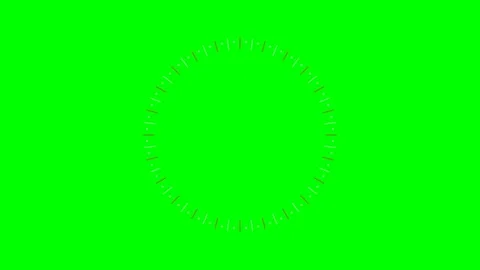 Minimalist white circular clock markers isolated on a bright green background Stock Footage 341820762