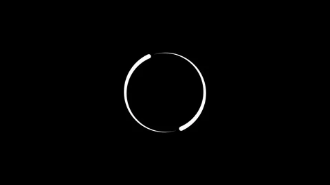 Minimalist white circular loading indicator animation on a black background.. Stock Footage 329145112