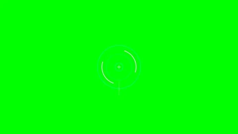 Minimalist white circular radar scan animation on a vibrant green screen Video stock 340905021