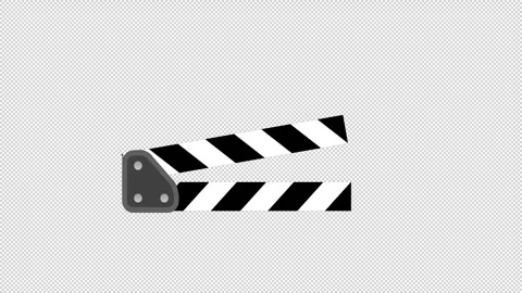 Minimalist White Clapperboard Closing Animation Transparent Background 4K Stock Footage 341941570