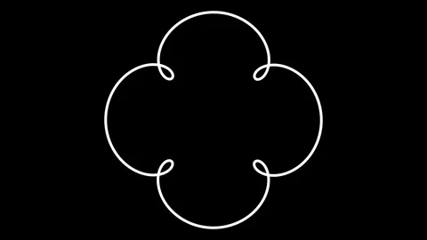 Minimalist white cloud shape abstract graphic icon asset on black background Stock Footage 343634064