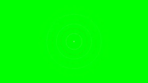 Minimalist white concentric circles radiating on a vibrant green background Stock Footage 340268152