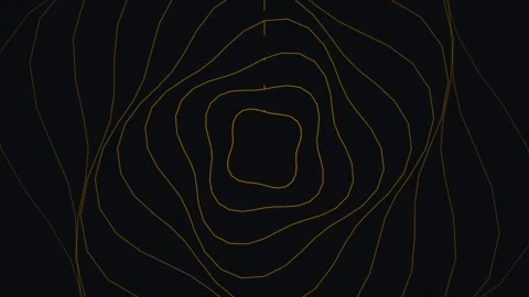 Minimalist white concentric contour lines isolated on a deep black background 库存影片 336262558