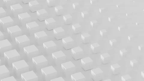 Minimalist White Cube Pattern on Gray Background 4k 60fps looping animation Stock Footage 304718013