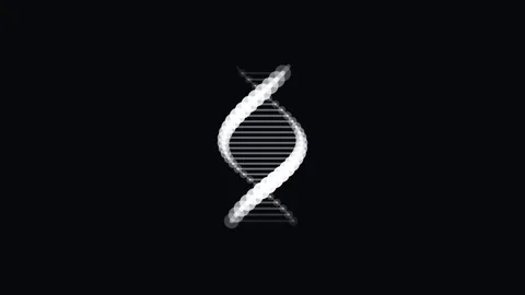 Minimalist White DNA Helix Rotating On Black Background Video stock 341776796