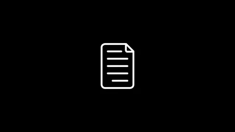Minimalist white document outline icon on black background 4k video with 25fps Stock-Footage 343658788