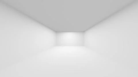 Minimalist white empty room 3d render. White room from perspective. Modern cl Stock Illustration