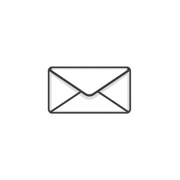 Minimalist white envelope icon for email communication and mail messaging イラスト素材