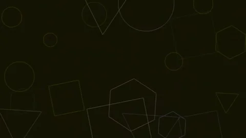 Minimalist white geometric abstract shapes on black background for tech video Stock Footage 342206786