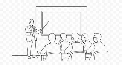 Minimalist white geometric background with thin black horizontal line Stock Illustration