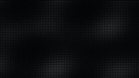 Minimalist white halftone dot pattern shifting on black background Stock Footage 335933781