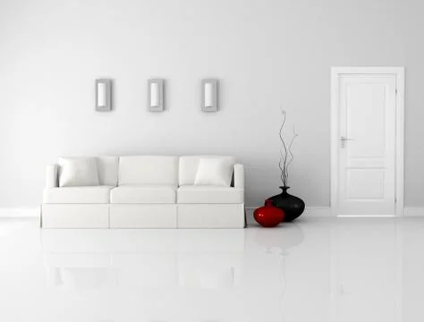 Minimalist white interior Stock Illustration