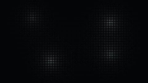 Minimalist white LED dot grid pulsing on black background Stock Footage 335938085