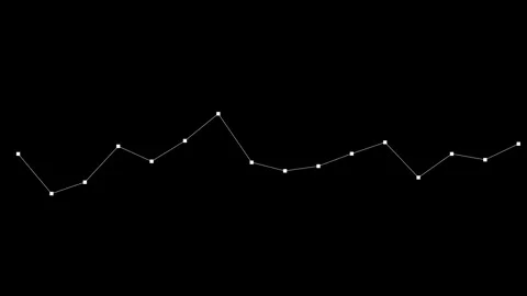 Minimalist White Line Graph on Black Background Displaying Data Points Stock Footage 341374305
