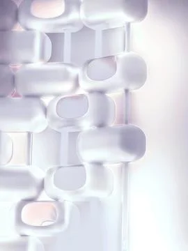 Minimalist white modular wall sculpture Stock Illustration