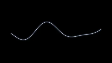 Minimalist white neon line wave glowing and flickering on black background .. Video stock 344905857