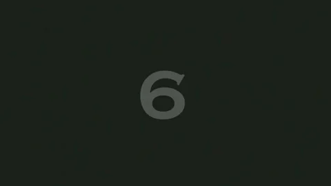 Minimalist white number nine display on black background for count or sequenc Stock Footage 342206794