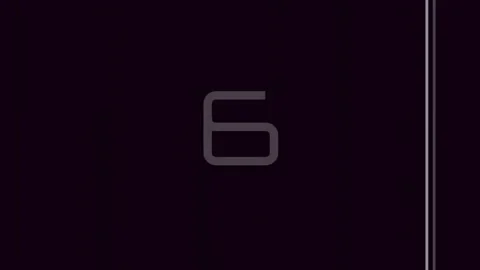 Minimalist white numeral '9' abstract count marker graphic on deep black sc.. Stock Footage 342206813