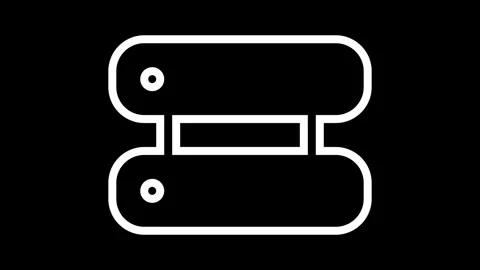 Minimalist white outline of a stapler on black background Stock Footage 277127845
