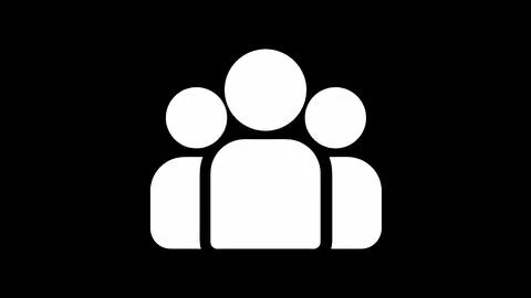 Minimalist white people group featuring three stylized human figures arrang.. Ilustração Stock