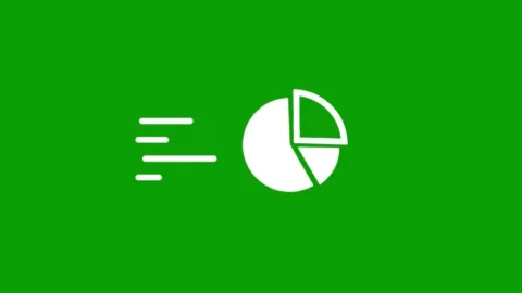 Minimalist white pie chart animation moving fast with motion speed lines on.. Vidéo 347377556