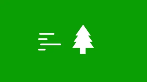 Minimalist white pine tree icon with wind animation on chroma key green scr.. 스톡 동영상 347377560