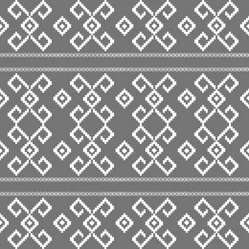 Minimalist White Pixelated Weaving Pattern on Gray Ilustración de archivo