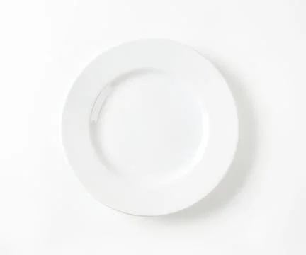 Minimalist white plate with shadow effect Stock Photos