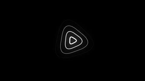 A minimalist white play button icon on a stark black background, symbolizin.. Stock Footage 328457708