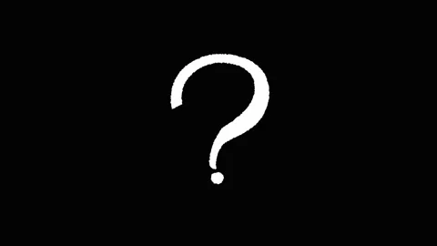 Minimalist white question mark appearing on black background. 4K Video stock 343265533