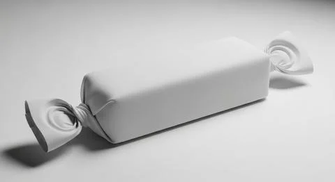 Minimalist white rectangular object with twisted ends on subtle surface Stock Illustration