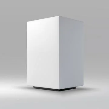 Minimalist White Rectangular Prism on Gray Background Stock Illustration