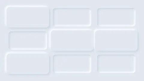 Minimalist white soft ui grid layout with rounded rectangular button shapes Video stock 335117998