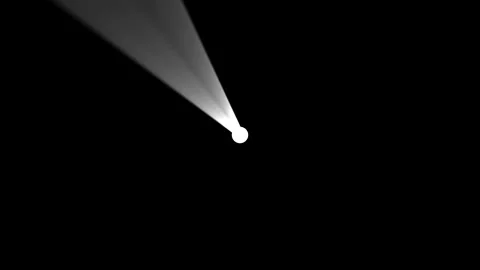 Minimalist white spotlight rotating against black background 4k. Vidéo 337081695