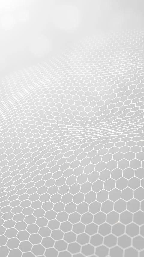 Minimalist white tech background featuring a 3D hexagonal grid pattern Stock Footage 314631463