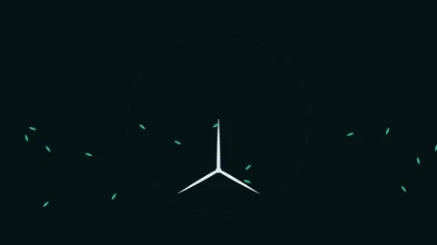 Minimalist white three-pointed star logo on a solid black background Stockbeeldmateriaal 338310706
