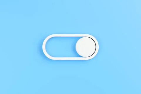 Minimalist White Toggle Switch on Blue Stock Illustration