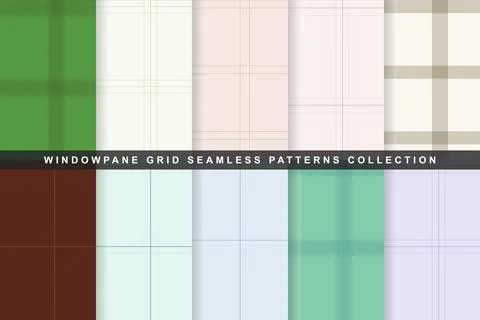 Minimalist windowpane grid seamless patterns collection in various color fo.. Stock Illustration