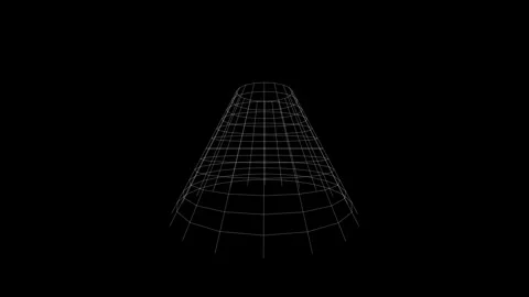 Minimalist wireframe cone rotating on black background for motion design an.. Stock Footage 342431541