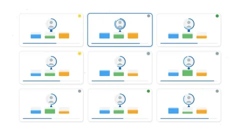 Minimalist wireframe grid for dashboard card UI design Stock Footage 333276344