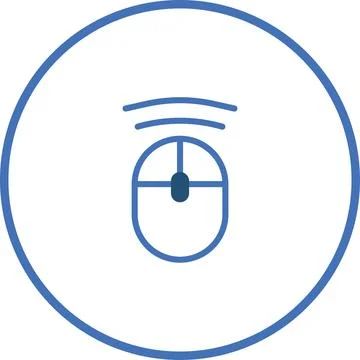 Minimalist wireless mouse icon within blue circle provides modern tech symb.. Stock Illustration