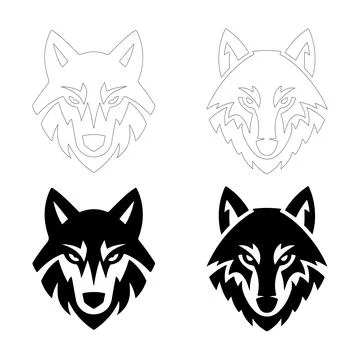 Minimalist Wolf Head Logo. Stock Illustration